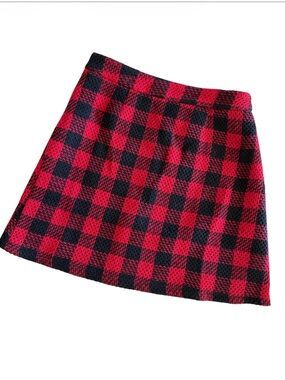 Persun knit checkered skirt